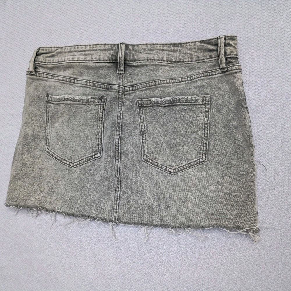 YMI Low Rise Denim Micro Mini Skirt Black Gray Grunge 90s Punk Size S